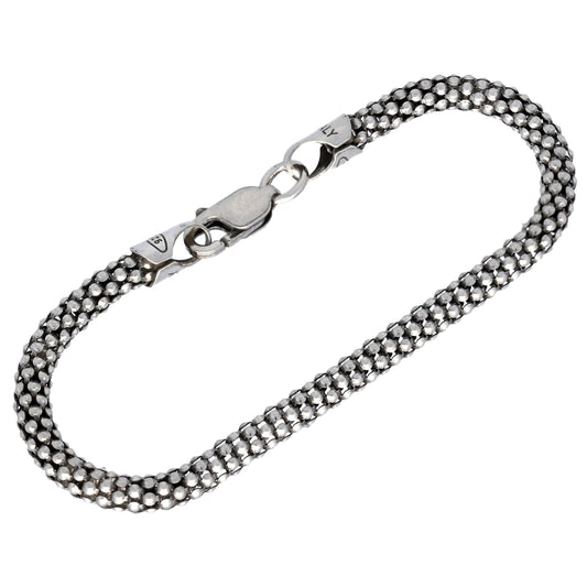 Popcorn Chain, 4.5mm Thick, Antiqued Sterling Silver