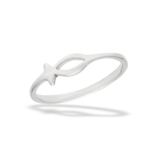 Ichthys Fish Symbol - Small Sterling Silver Ring