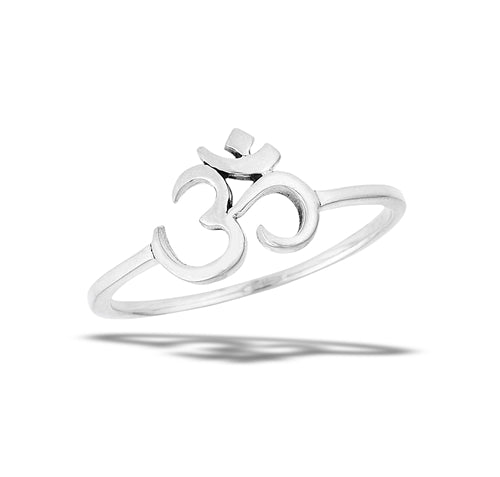 Small Sterling Silver High Polish OM Ring