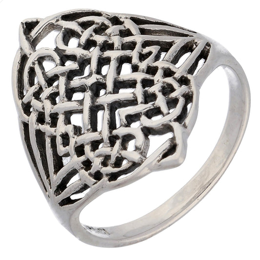 Four Point Celtic Shield Knot Sterling Silver Ring