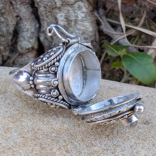 Secret Chamber Round Poison Ring in Sterling Silver