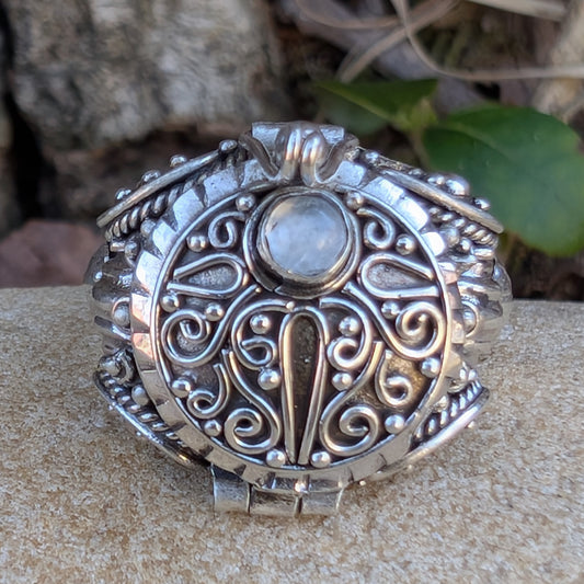 Secret Chamber Round Poison Ring in Sterling Silver