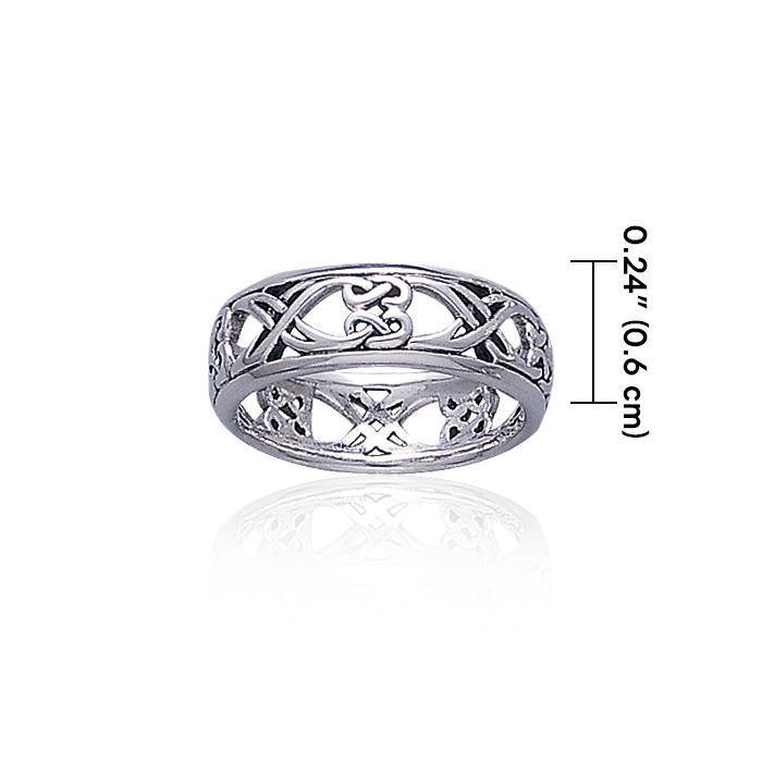 Open Celtic X-Knot Band Ring Sterling Silver