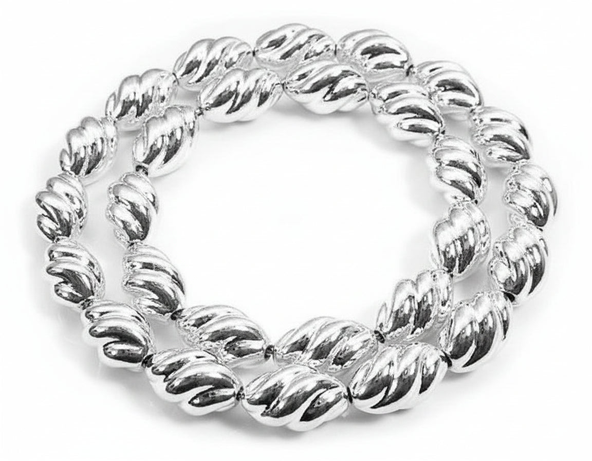 Hollow Twisted Sterling Silver Oval Link 20" Necklace - Silver Insanity