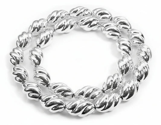 Hollow Twisted Sterling Silver Oval Link 20" Necklace - Silver Insanity