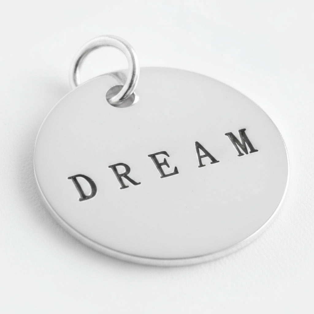 DREAM Inspirational Sterling Silver Charm 18" Necklace - Silver Insanity