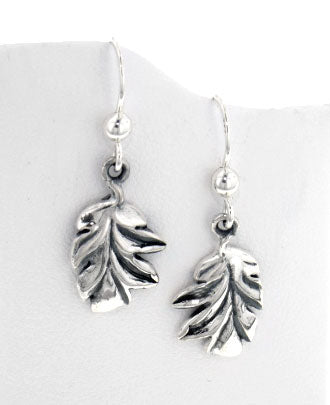 Mighty Oak Leaves - Secrets of the Wood Sterling Silver Tree Leaf Earrings - Silver Insanity