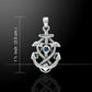 Synthetic Blue Sapphire Dolphin Rope Anchor Sterling Silver Pendant - Silver Insanity