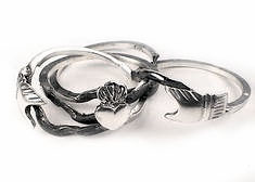 Sterling Silver Celtic Claddagh Puzzle Band Ring - Silver Insanity