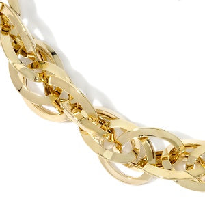 Technibond Interlocking 8" Link Bracelet 14k Gold Plated Sterling Silver