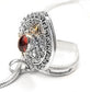 Sterling Silver Poison Pill Box Locket Amber Pendant