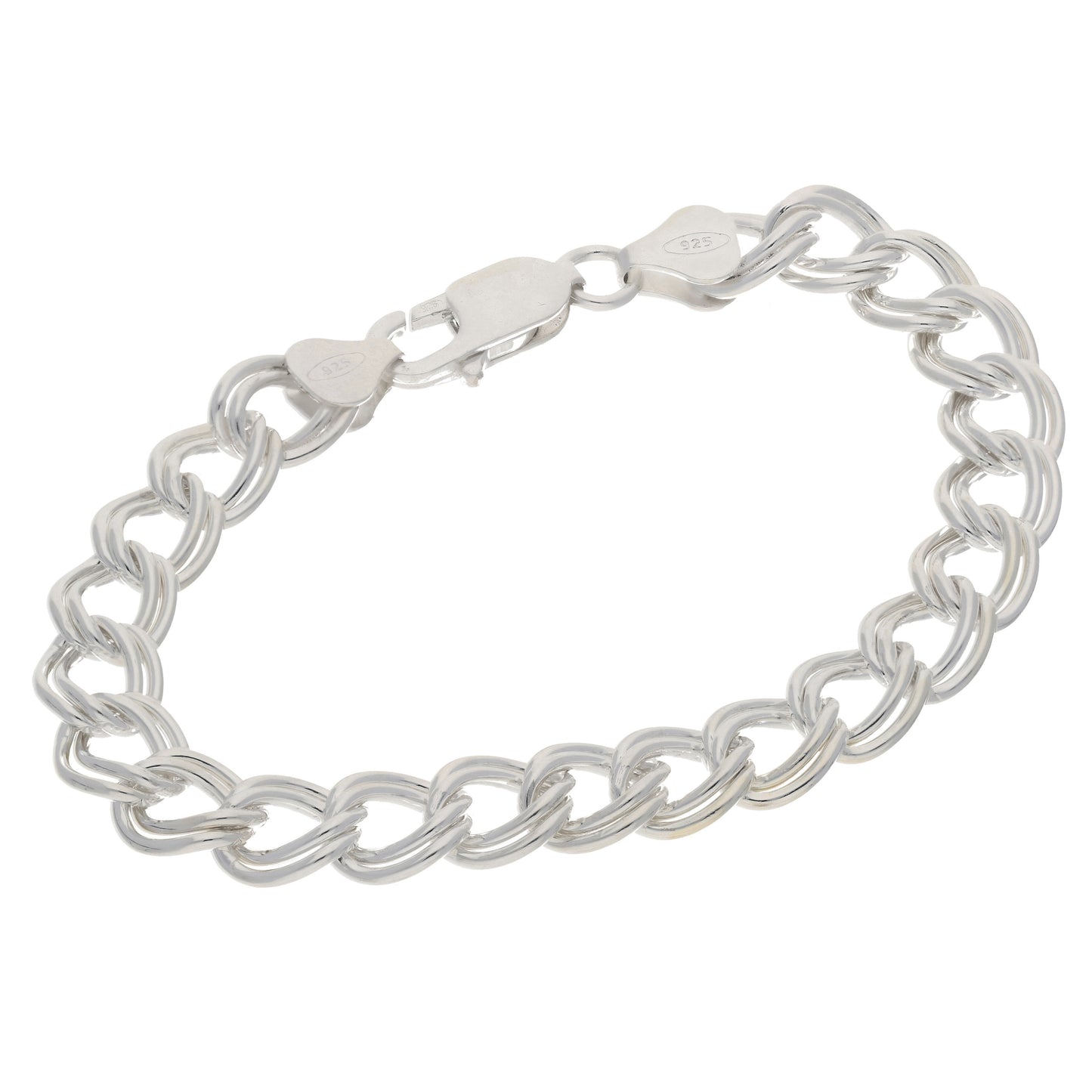 Double Link Chain Charm Bracelet - Anti-Tarnish or Antiqued Sterling Silver