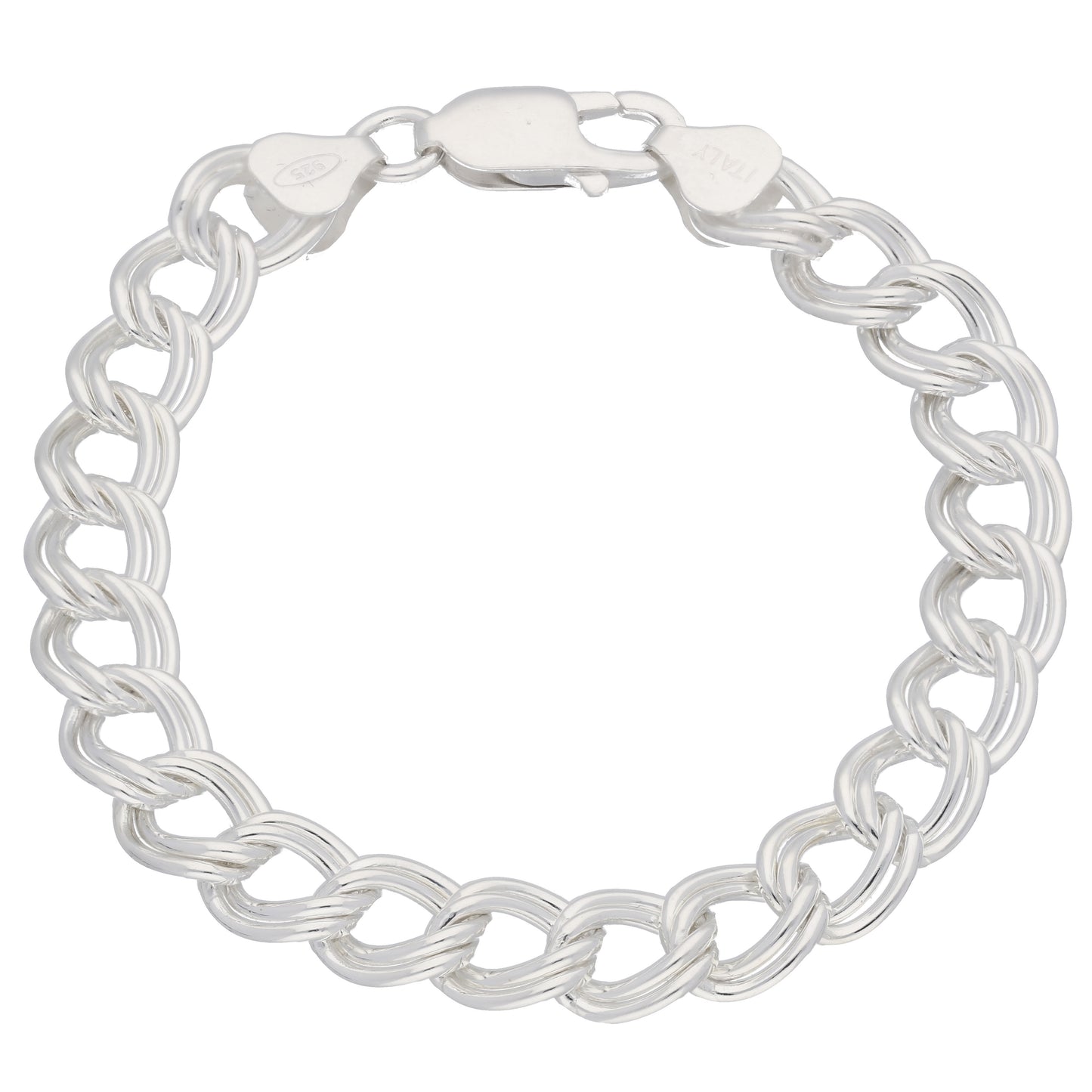 Double Link Chain Charm Bracelet - Anti-Tarnish or Antiqued Sterling Silver
