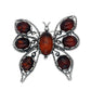 Large Sterling Silver Butterfly Pin Brooch with Genuine Baltic Amber