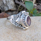 Marquise Faceted Gemstone Sterling Silver Poison Ring