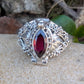 Marquise Faceted Gemstone Sterling Silver Poison Ring