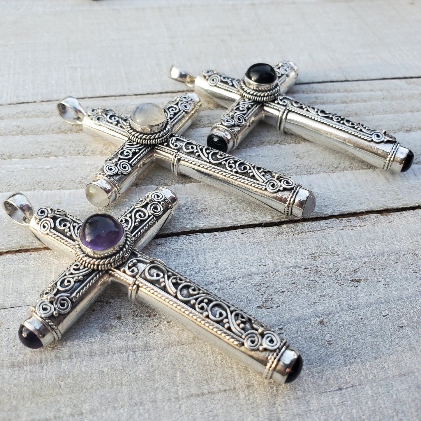 Hidden Stash Cross | Poison Box or Pendant | Sterling Silver