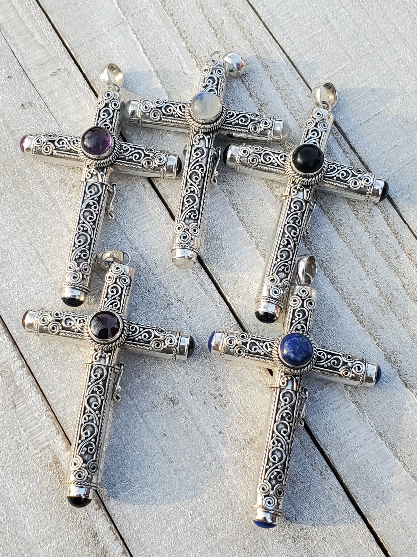 Hidden Stash Cross | Poison Box or Pendant | Sterling Silver