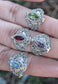 Marquise Faceted Gemstone Sterling Silver Poison Ring