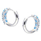 Genuine Sterling Silver 4-Stone Sky Blue Topaz Hoop Earrings