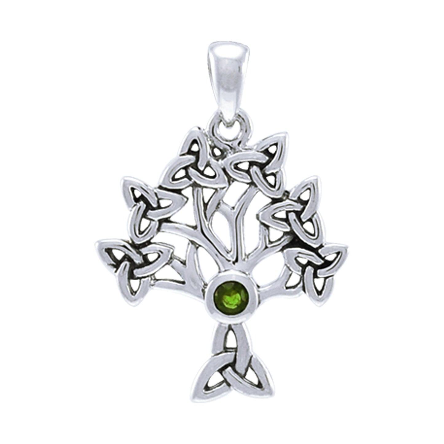 Druidic Tree of Life Pendant | Sterling Silver and Genuine Gemstone