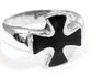 Bikers Sterling Silver Black Enamel Iron Cross Ring - Silver Insanity