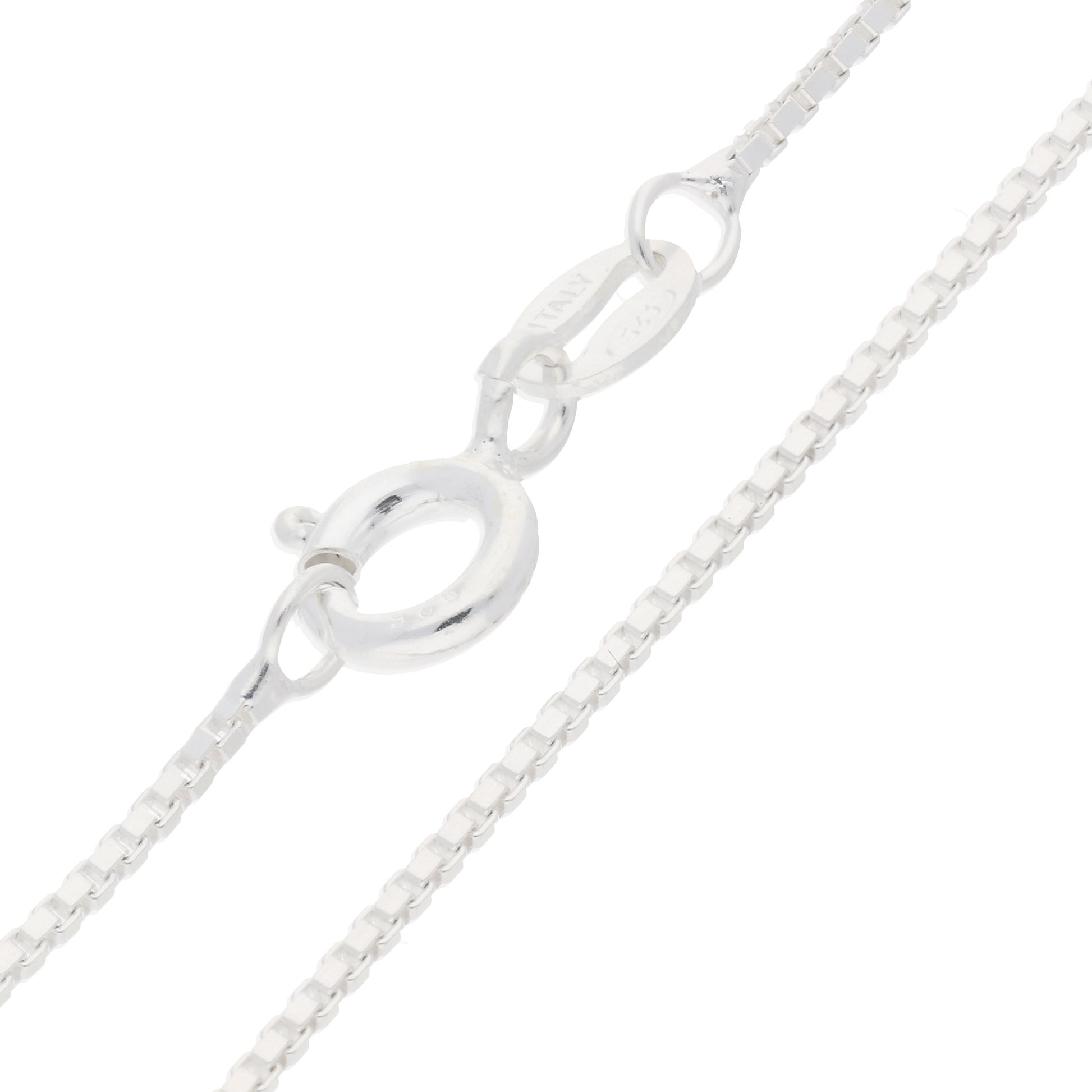 Italian 1mm Sterling Silver Box Link Chain Necklace - Silver Insanity