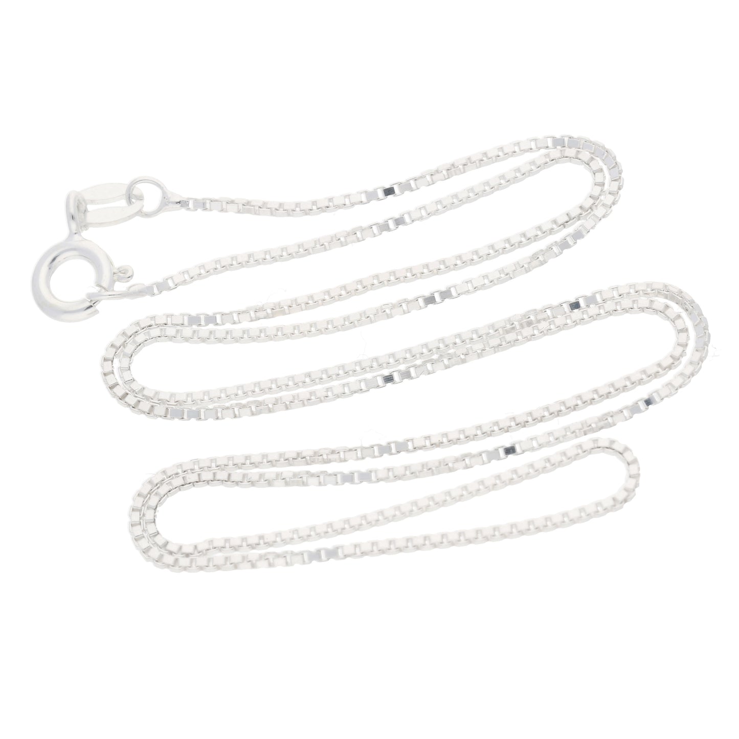 Italian 1mm Sterling Silver Box Link Chain Necklace - Silver Insanity