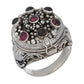 Large Sterling Silver Mystic Garnet Poison Locket Box Ring - Silver Insanity