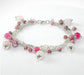 Rose Quartz Rhodonite 3-Strand Sterling Bracelet - 7" - Silver Insanity