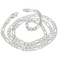 Diamond-Cut 3mm Wide Sterling Silver Figaro Chain Necklace Italian - Silver Insanity