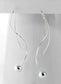Linear Spiral Shaped Wire and Ball Drops Sterling Silver Wire Hook Earrings - Silver Insanity
