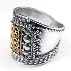 Sterling Silver Medieval Court Armor Band Ring - Silver Insanity