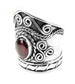 Sterling Silver Wizards Armor Ring in Garnet - Silver Insanity