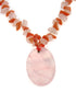 Genuine Rose Quartz and Peach Coral Chips Strand Adjustable 16" to 19.5" Necklace by R.J. Graziano - Silver Insanity