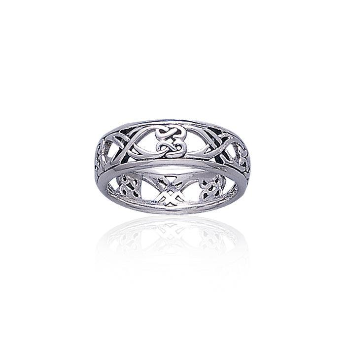 Open Celtic X-Knot Band Ring