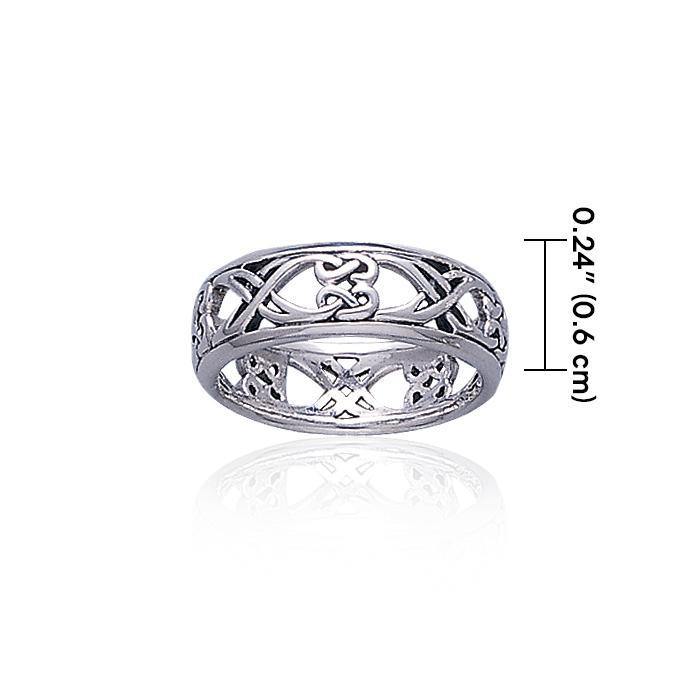 Open Celtic X-Knot Band Ring