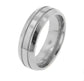 Mens Single Stripe Titanium Wedding Band Ring - Silver Insanity