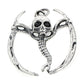 Sterling Silver Gothic French Kiss of Death Skeleton Skull Pendant - Silver Insanity