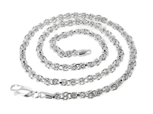 Sterling Silver  Byzantine 3mm Chain Necklace - Silver Insanity