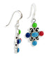 Southwestern Multi Stone Sterling Silver Hook Earrings - Silver Insanity