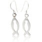 Sterling Silver Christian Fish Symbol Dangle Hook Earrings - Silver Insanity