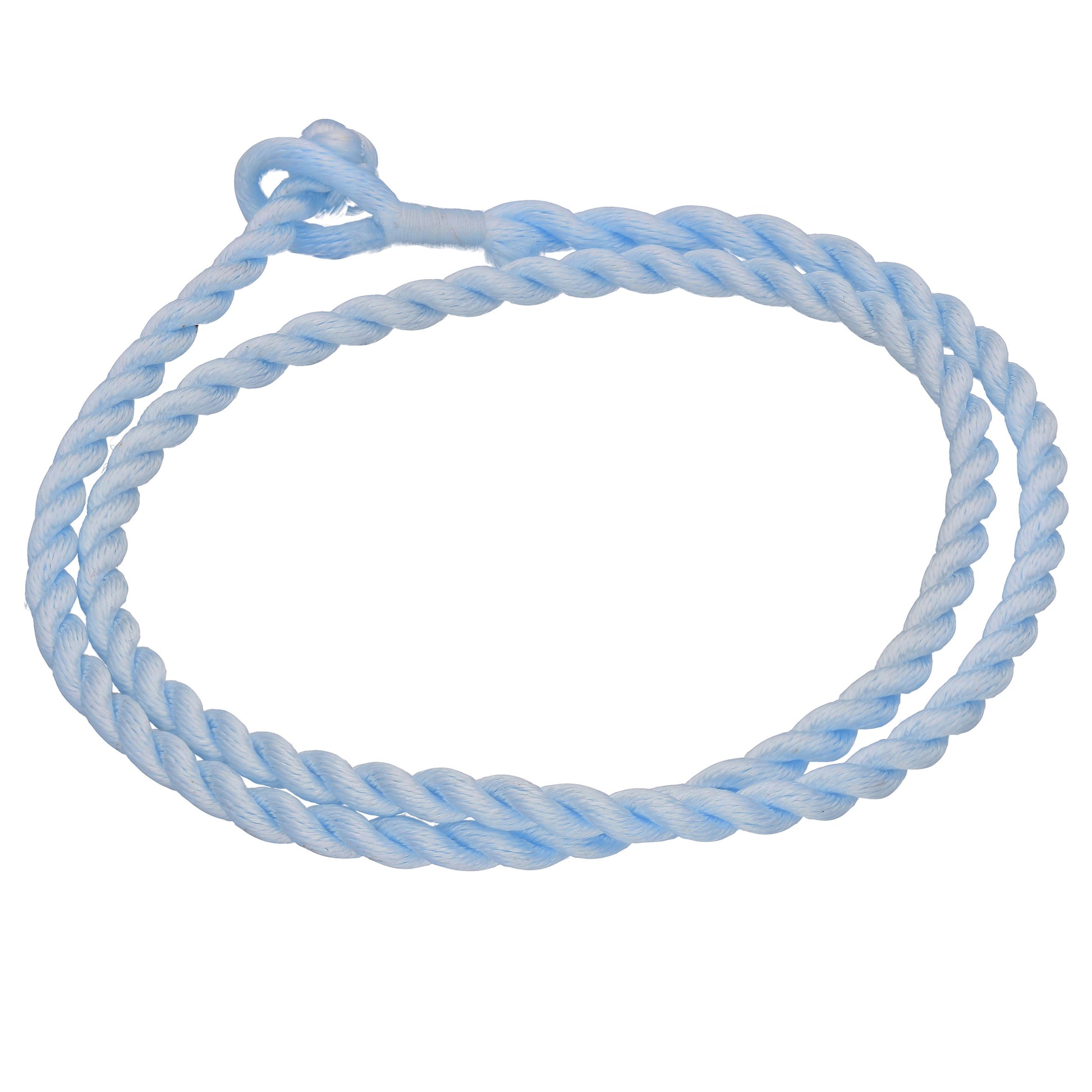 Sky Blue Synthetic Faux Silk Rope Cord 17" Necklace - Silver Insanity