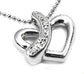 Sterling Silver Genuine Diamond Heart Pendant Necklace - Silver Insanity