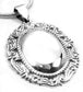 Engraveable Ornate Framed Oval Sterling Silver Christmas Ornament Pendant - Silver Insanity