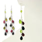 Sterling Silver Green, Red, Black Glass Drop Earrings - Silver Insanity