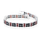 Genuine Sapphire Garnet Tennis Bracelet Sterling Silver - Silver Insanity