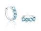 Genuine Sterling Silver 4-Stone Sky Blue Topaz Hoop Earrings - Silver Insanity