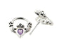 Genuine Amethyst Celtic Claddagh Sterling Silver Post Stud Earrings - Silver Insanity