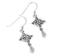 Sterling Silver Celtic Knot Rainbow Moonstone Earrings - Silver Insanity